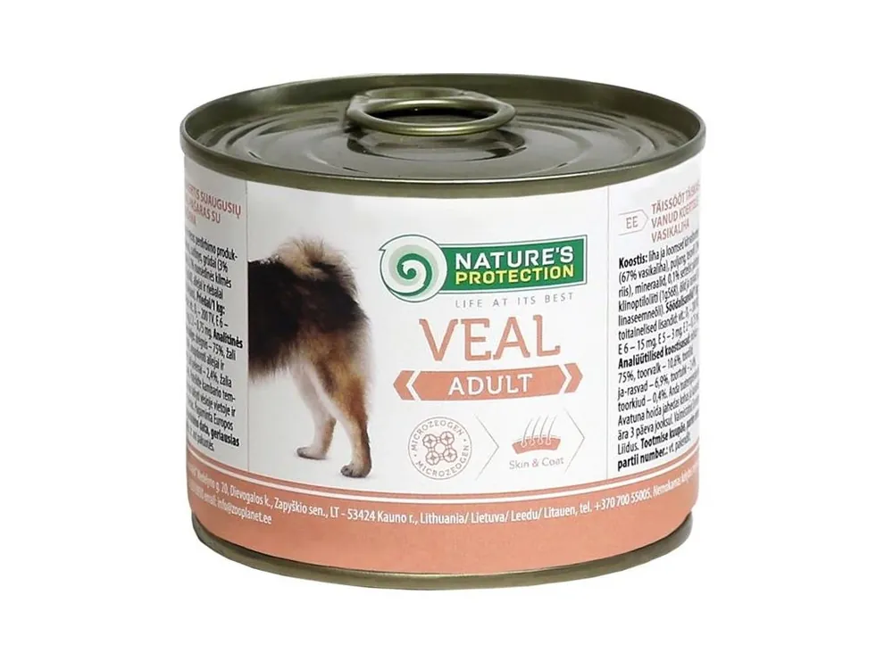 Nature‘s Protection Dog konz. Adult telecí 200 g Autentický