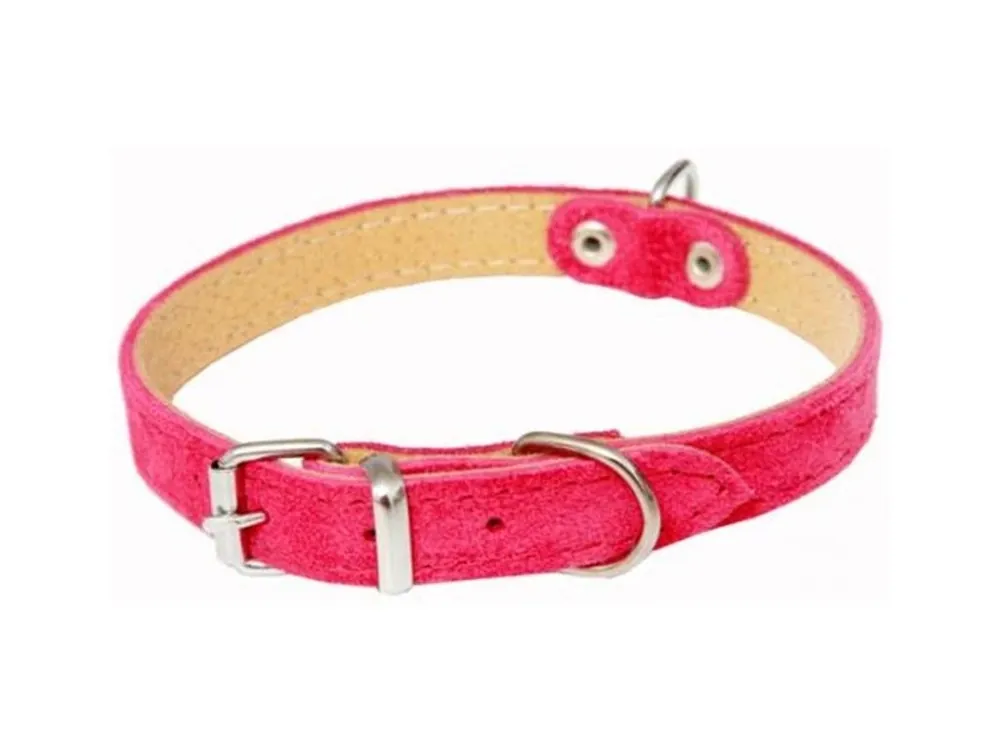 Obojek semiš. Kůže SUNNY Fuchsie BAFPET 1,2 x 30cm Tovární Cena