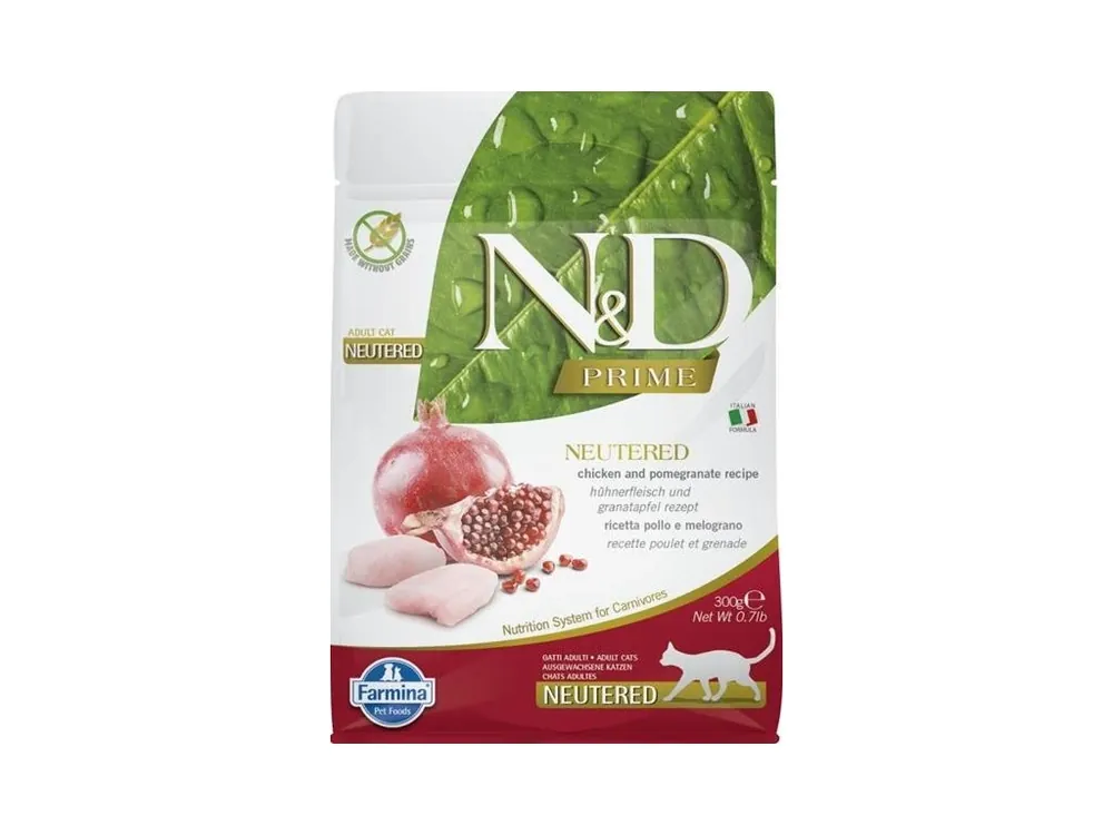 N&D PRIME Cat GF Chicken & Pomegranate Neutered Adult 300 g Dokud Zásoby Vydrží
