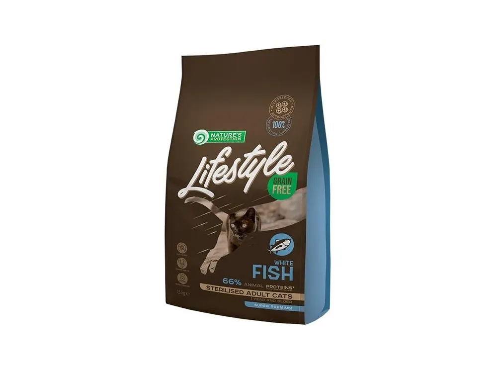 Nature‘s Protection Cat Dry LifeStyle GF Sterilised W.Fish 1,5 kg Odeslání Ihned