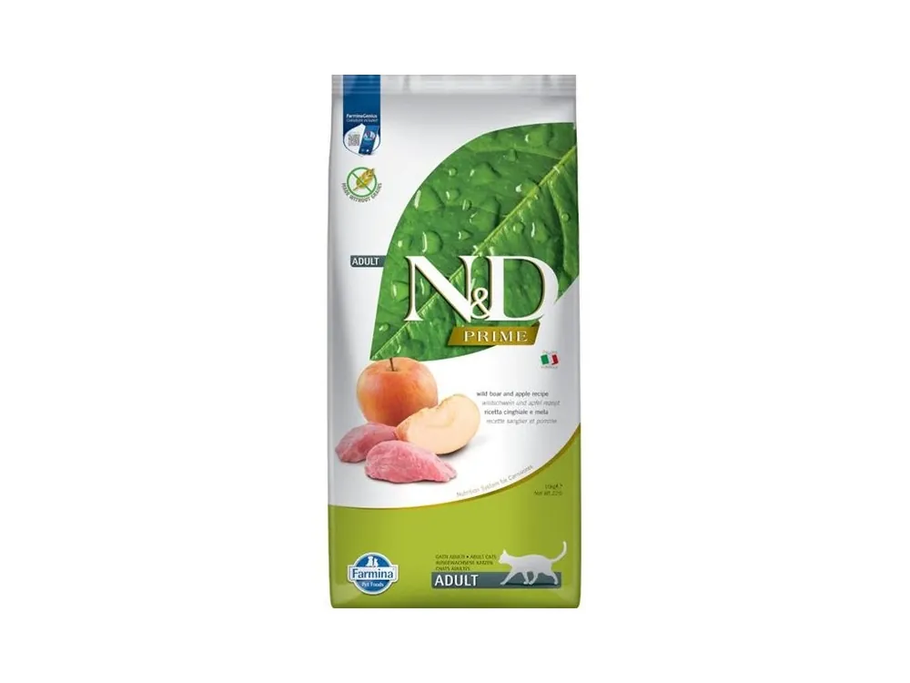 Jen Po Omezenou Doba N&D PRIME Cat GF Wild Boar & Apple Adult 10 kg