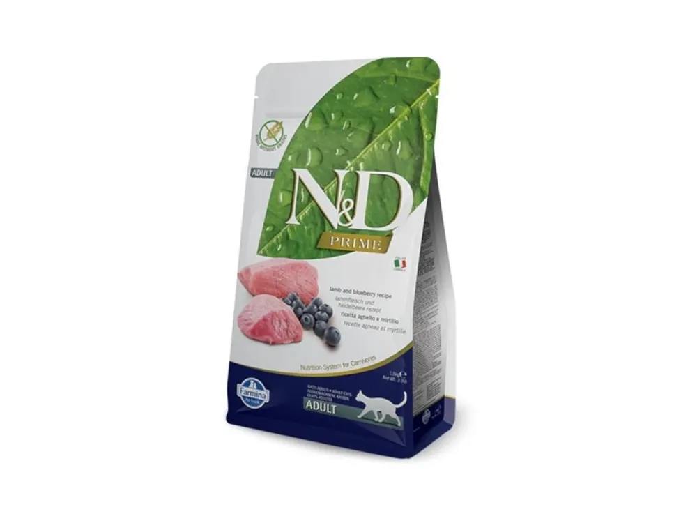 Vrácení Zdarma N&D PRIME Cat GF Lamb & Blueberry Adult 10 kg