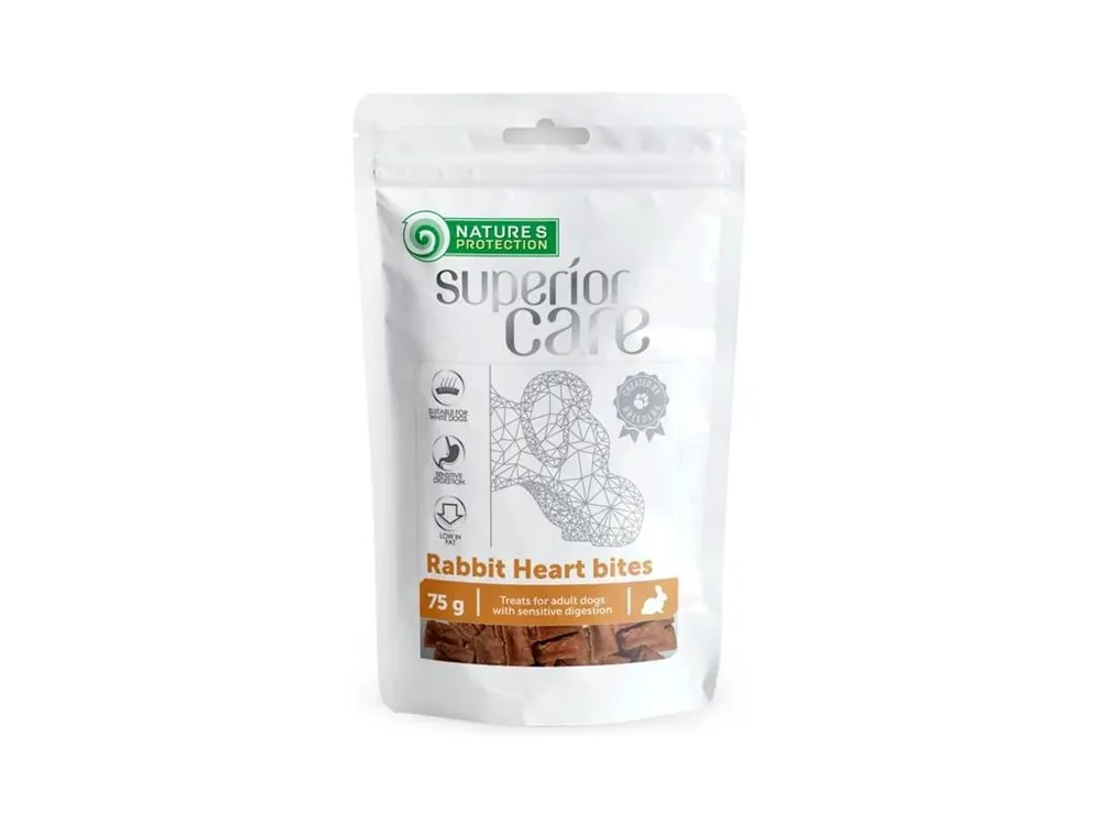 Vysoce Kvalitní Nature‘s Protection Superior Care Dog Snack králičí kousky 75 g