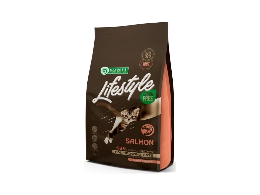 Pouze Dnes Nature‘s Protection Cat Dry LifeStyle GF Kitten Salmon 1,5 kg