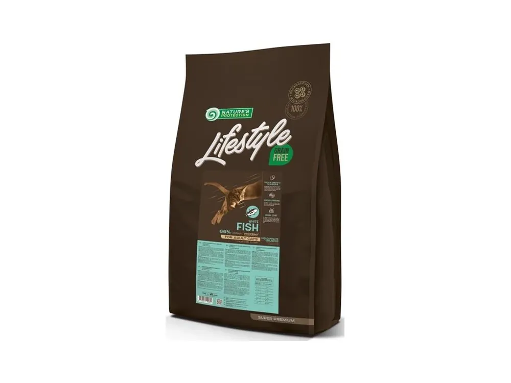 Aktuální Nature‘s Protection Cat Dry LifeStyle GF Adult White Fish 7 kg