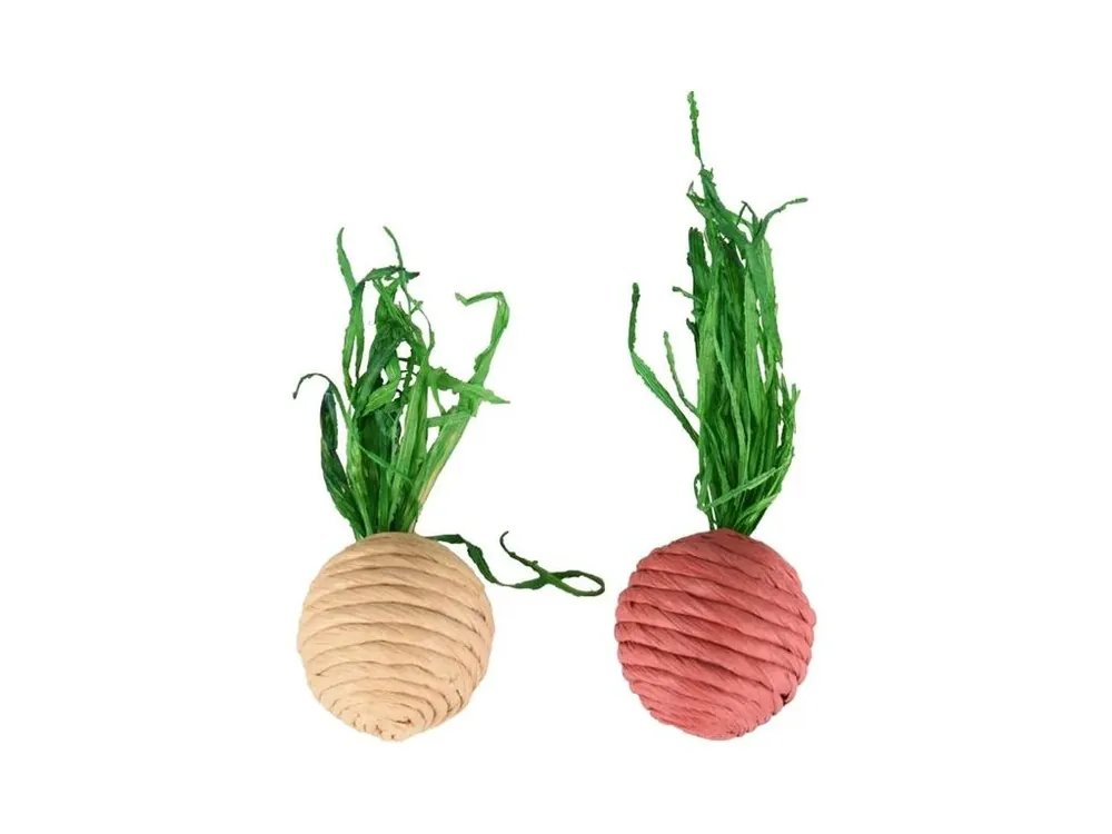 Zlevněný Hračka hlod. přírodní sisal/šustí ředkvičky 2ks 4,5cm Flamingo