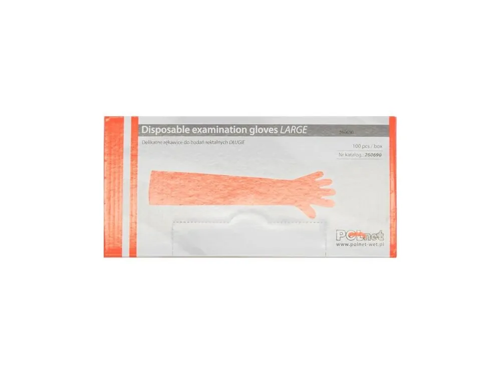 Speciální Cena Rukavice vet. červené Polnet 100ks 90cm 260690