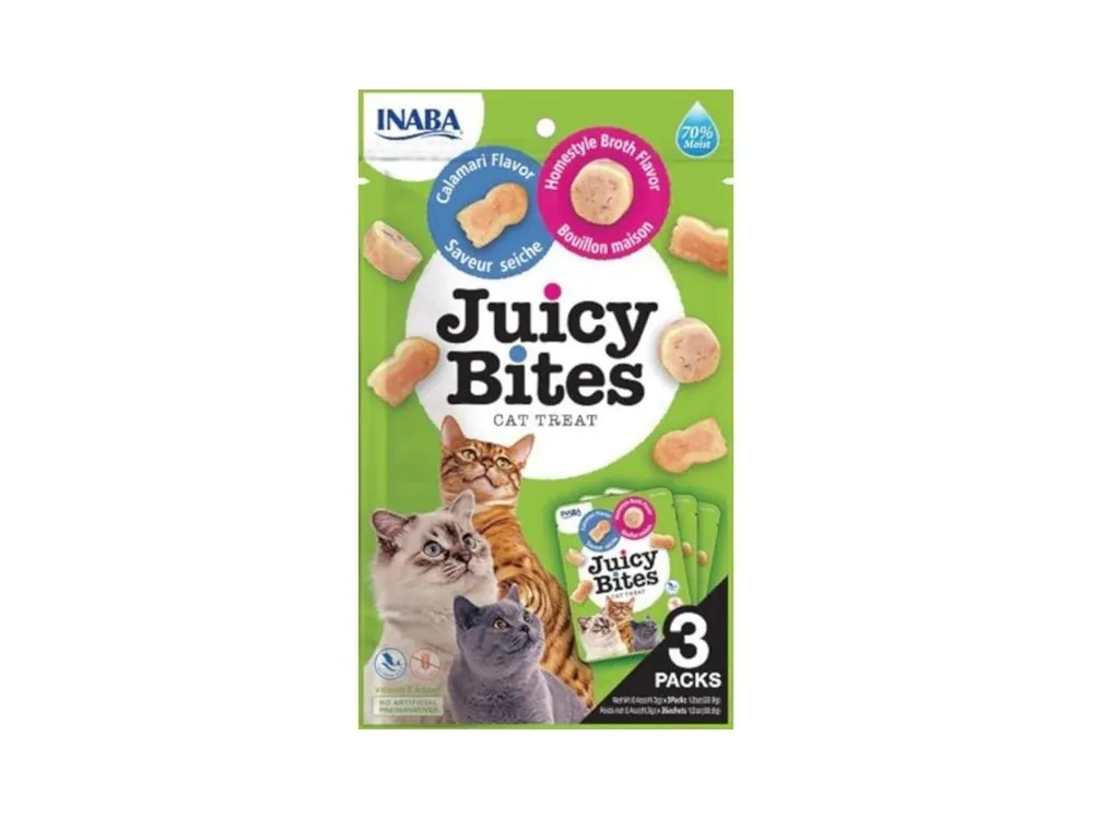 Inaba Juicy Bites cat snack kalamáry a domácí vývar Ihned K Objednání