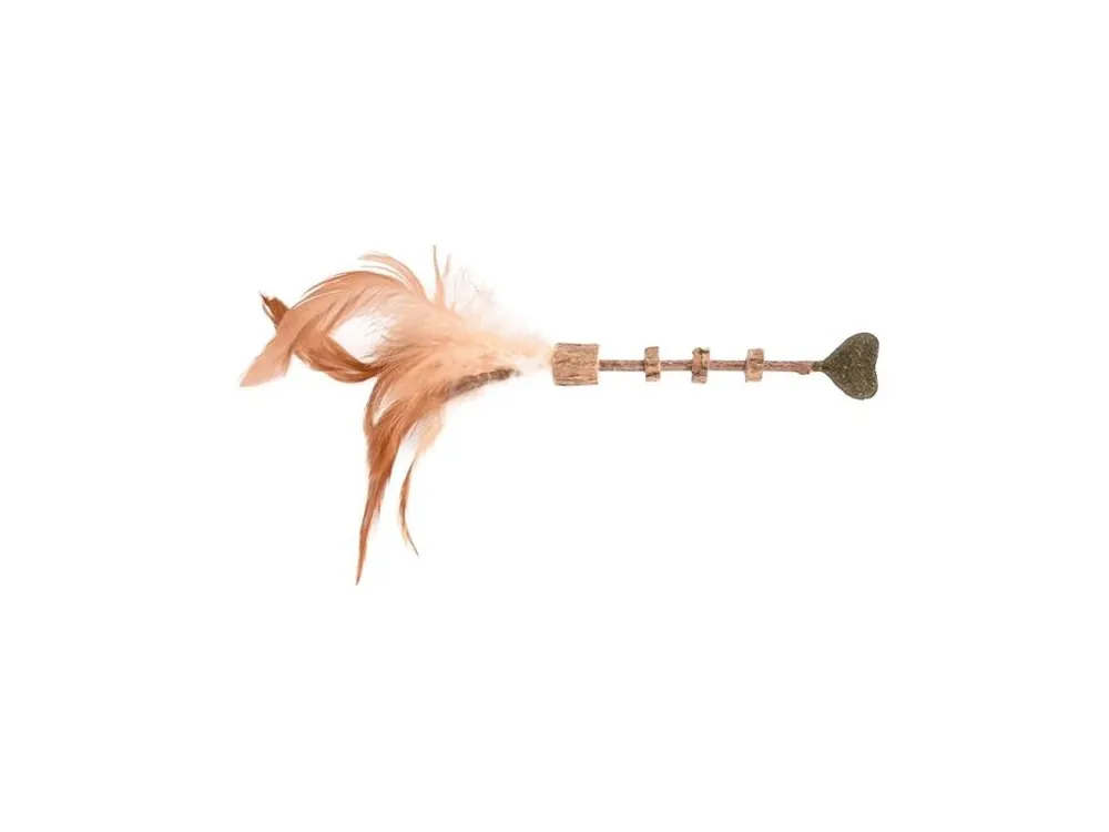 Jen Po Omezenou Doba Hračka cat matatabi tyčka peří/srdce 20x3cm Flamingo