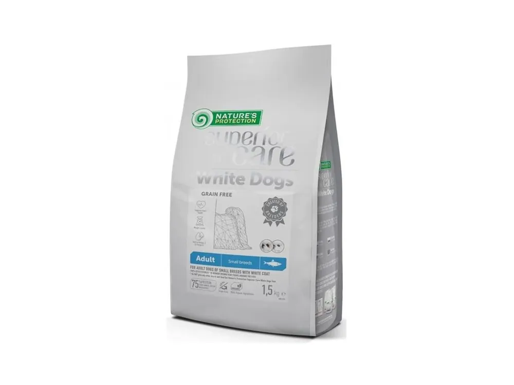 Nature‘s Protection Superior Care Dog Dry White Dogs Adult Small Breed GF Herring 1,5 kg Ihned K Objednání