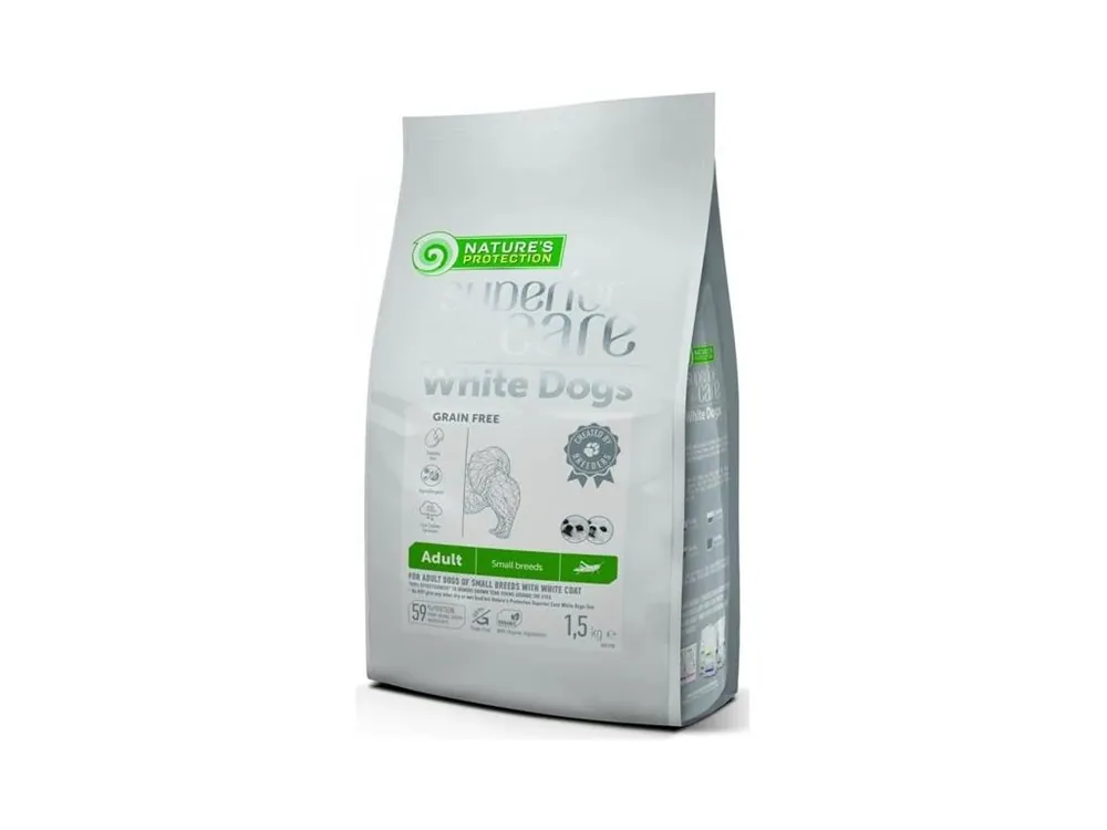 Nature‘s Protection Superior Care Dog Dry White Dogs Adult Small Breed GF Insect 1,5 kg Pouze Dnes
