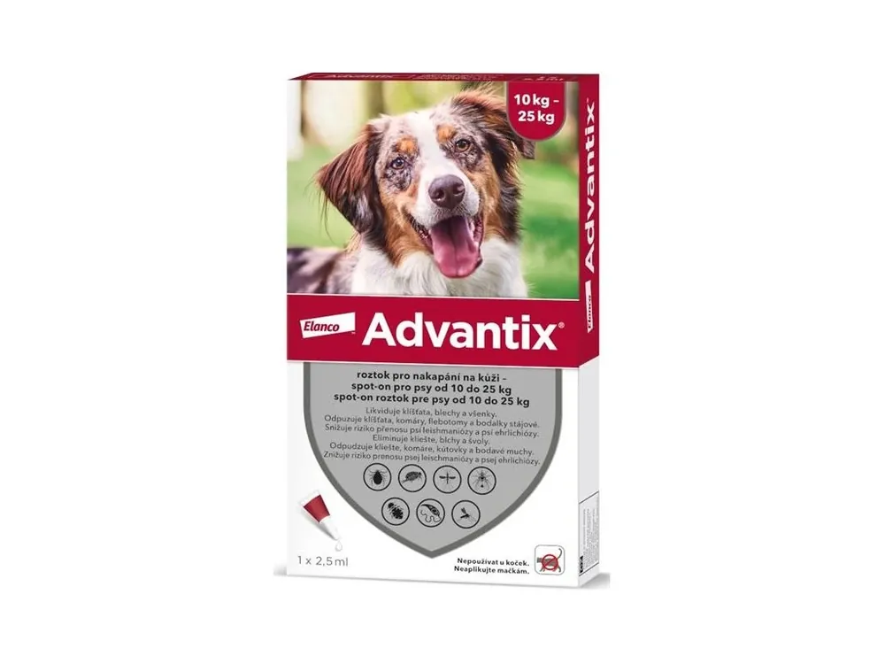 Nízká Cena Advantix S.O. pes 10-25kg a.u.v. červený sol 1 x 2,5 ml