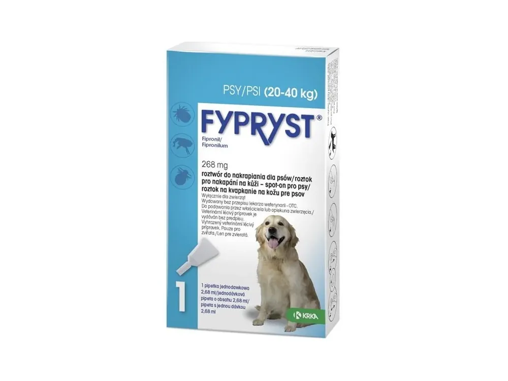 Aktuální Fypryst spot on a.u.v. L (pes 20-40kg) sol 1x2,68 ml