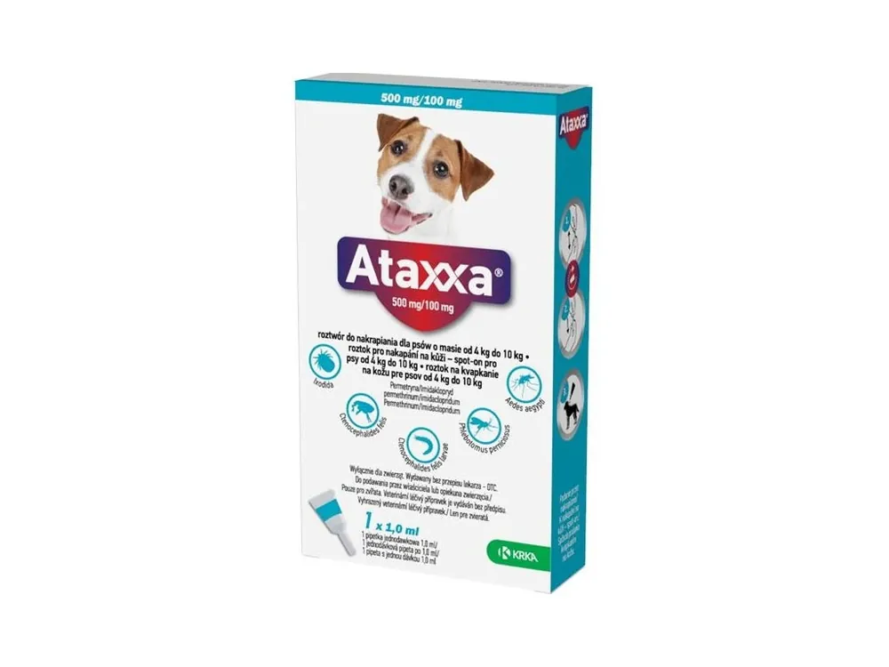 Hit Sezóny Ataxxa pro psy M 1x500mg/100mg světle modrá sol 1 x 1.0 ml(4-10kg)