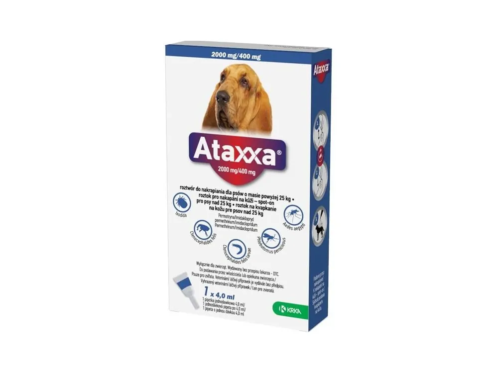 Nejlepší Cena Ataxxa pro psy XL 1x2000mg/400mg tmavě modrá sol 1 x 4.0 ml(nad 25kg)
