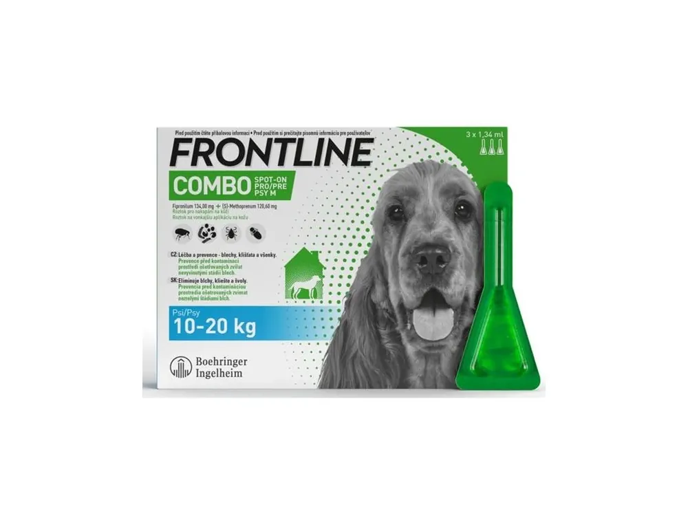 Frontline Combo spot-on dog M a.u.v. sol 3 x 1,34, 10-20kg Pouze Dnes