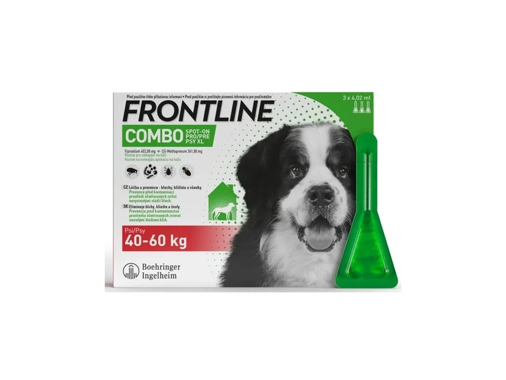 Frontline Combo spot-on dog XL a.u.v. sol 3 x 4,02, 40-60kg Výhodná Nabídka