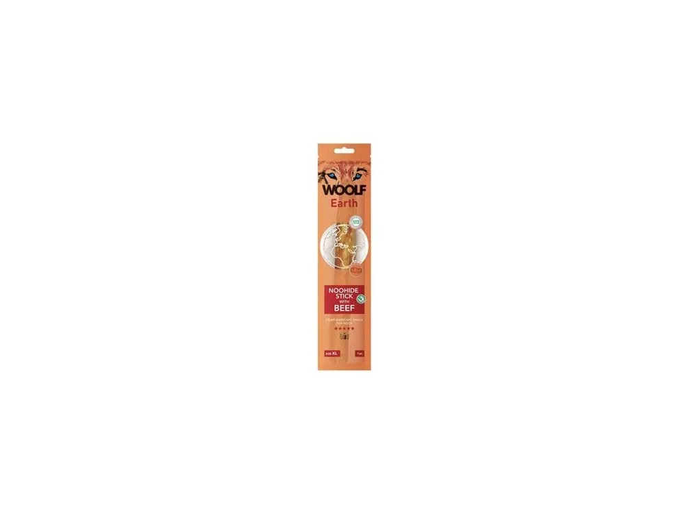 Vysoce Kvalitní WOOLF Earth poch. NooHide XL Stick with Beef 85g
