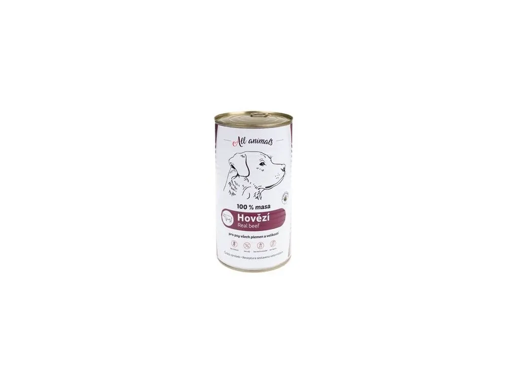 Vysoce Kvalitní All Animals DOG konz. Hovězí mleté 1200g