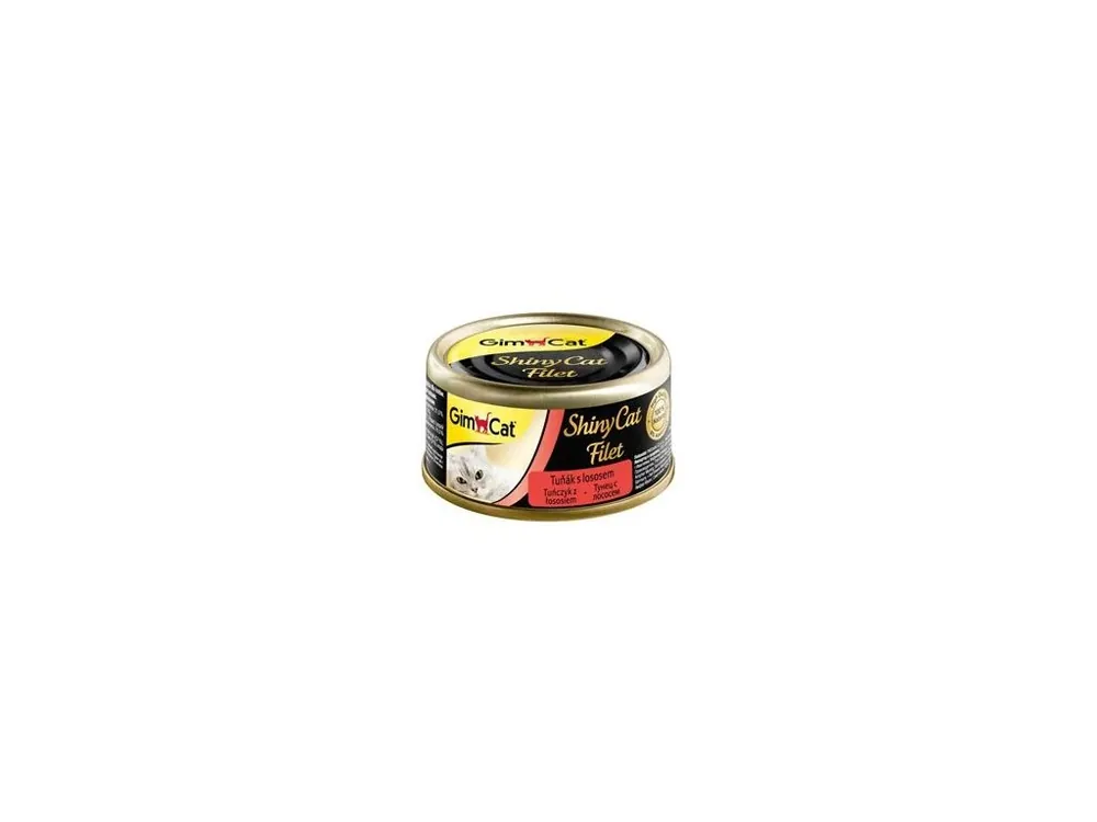 GimCat ShinyCat konz. filet tuňák s lososem 70g Speciální Cena
