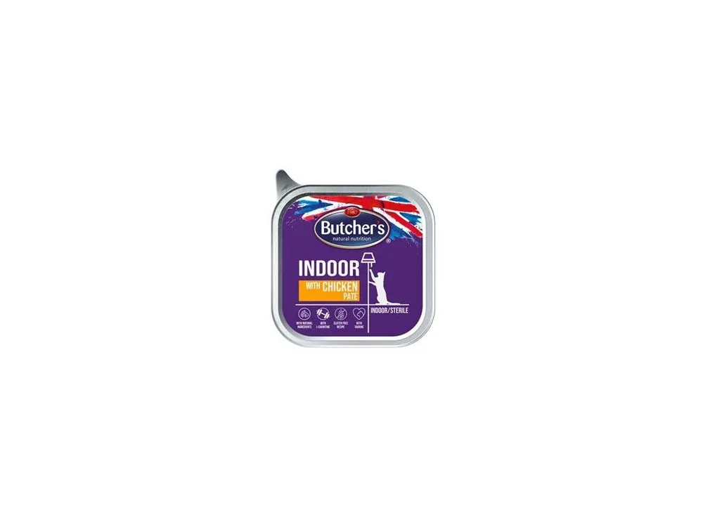Akční Cena Butcher‘s Cat Indoor s kuřecím vanička 100g