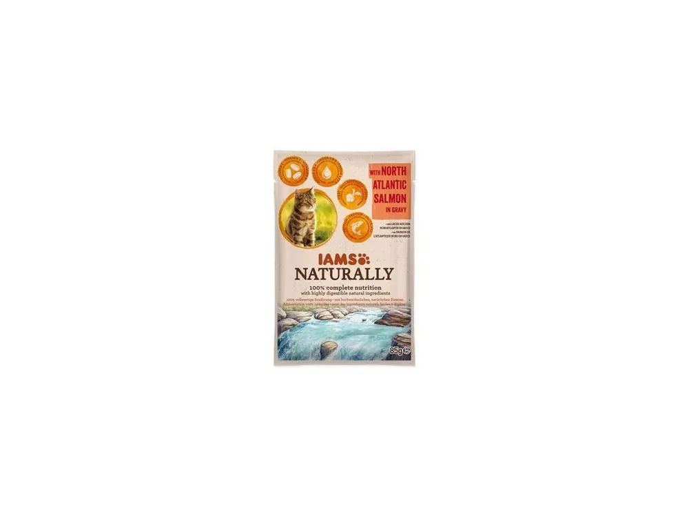 Iams Cat Adult Naturally kapsa Salmon in gravy 85g Novinka