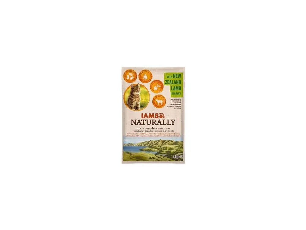 Iams Cat Adult Naturally kapsa Lamb in gravy 85g Nejlepší Volba