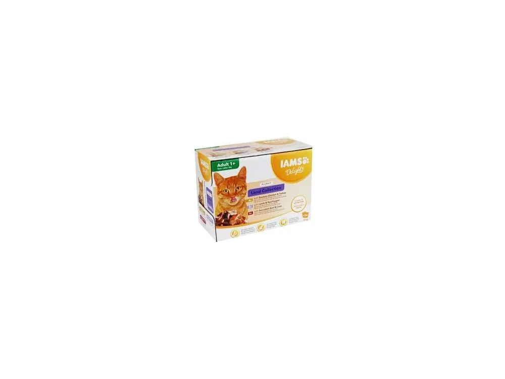 Akční Cena Iams Cat Adult Delights kapsa Land in gravy 12x85g