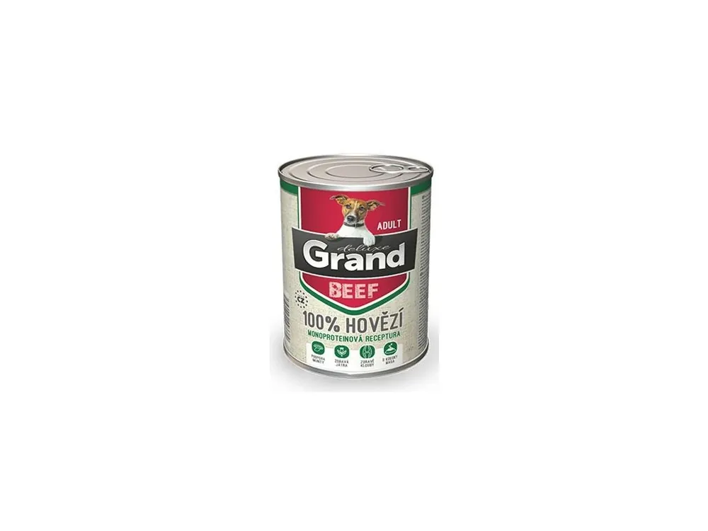 GRAND Dog konz. Deluxe Adult hovězí 400g Odeslání Ihned