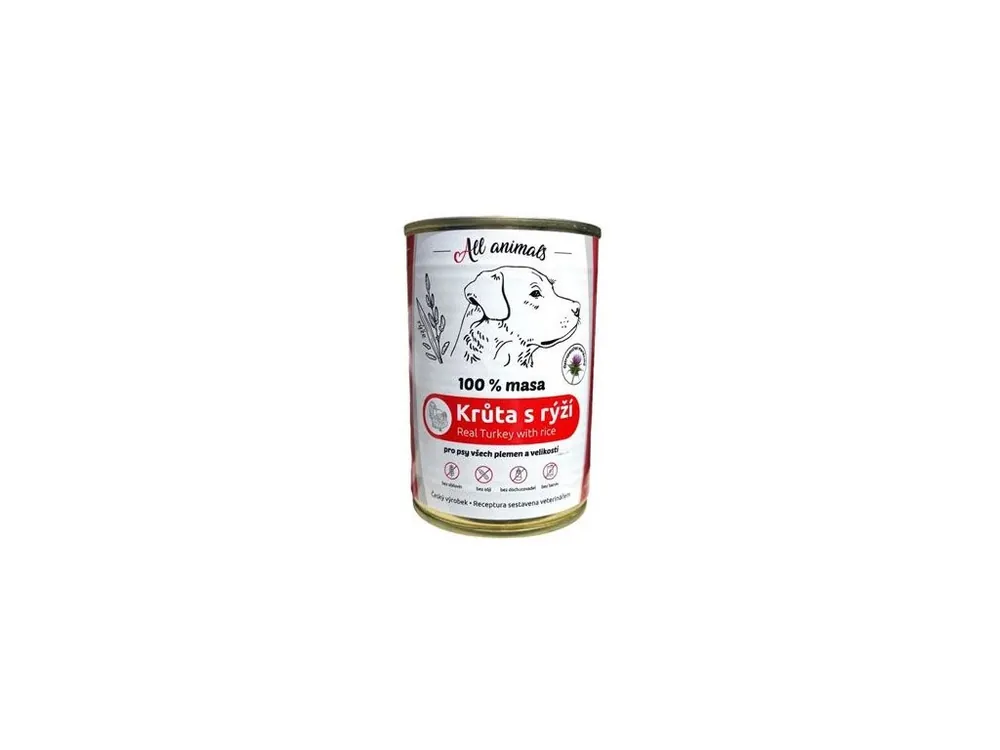 All Animals DOG konz. Krůtí mleté s rýží 400g Ověřený