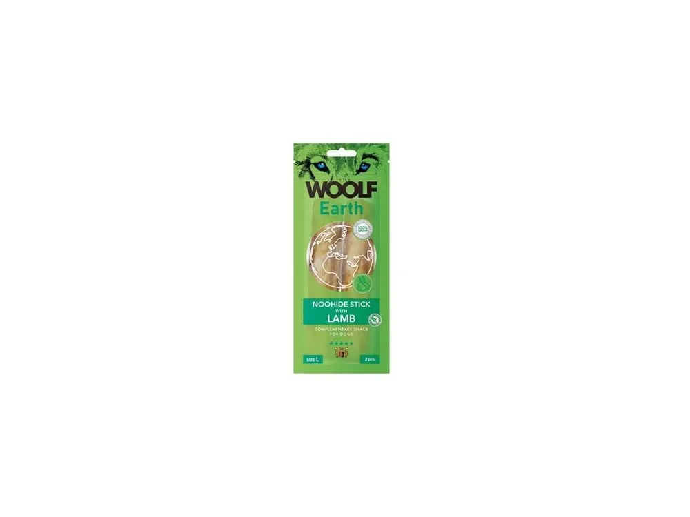 Originální WOOLF Earth poch. NooHide L Sticks with Lamb 85g