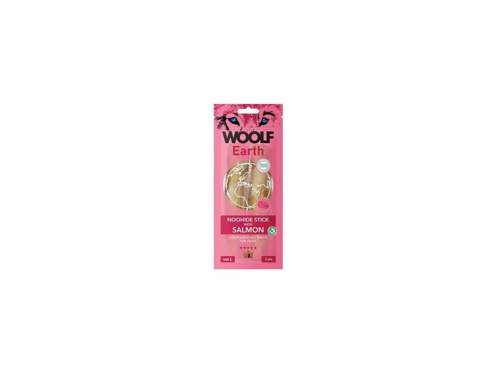WOOLF Earth poch. NooHide L Sticks with Salmon 85g Víkendová Akce