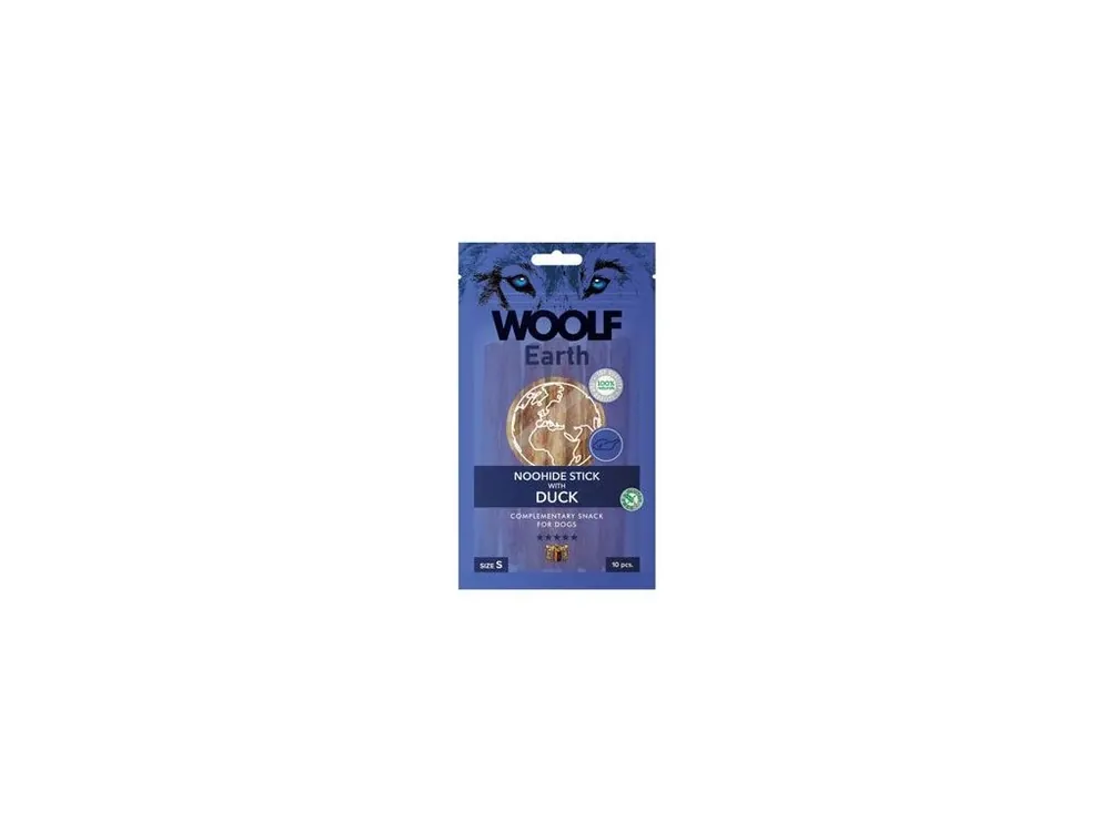 Časově Omezené WOOLF Earth poch. NooHide S Sticks with Duck 90g