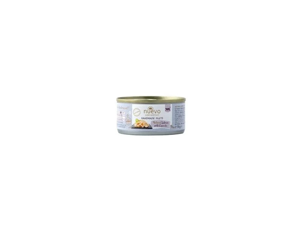 Nuevo kočka Handmade Losos s mrkví konz. 70g Zlevněný