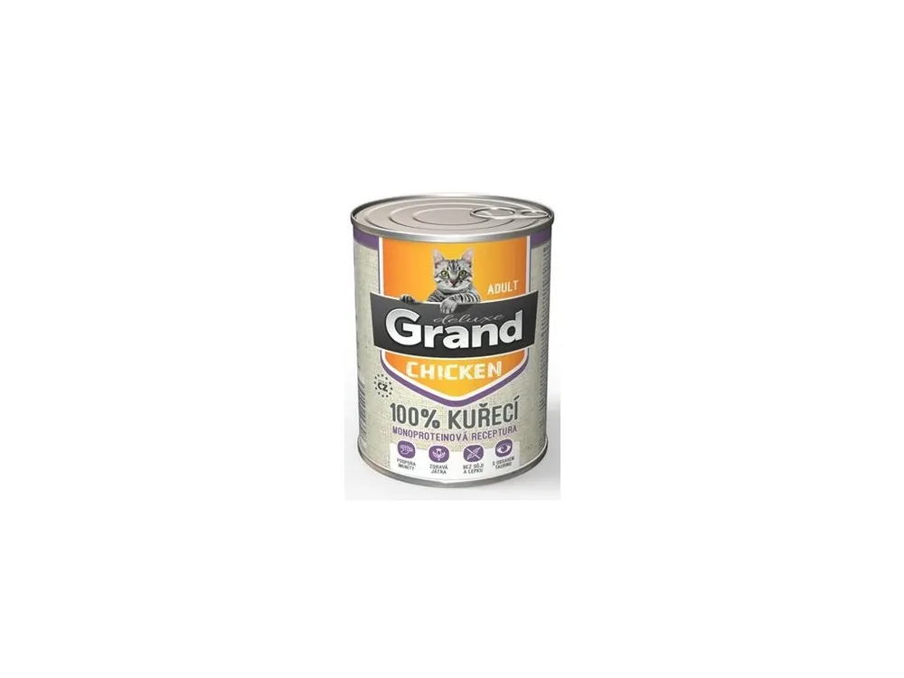Výhodná Nabídka GRAND Cat konz. Deluxe Adult kuřecí 400g