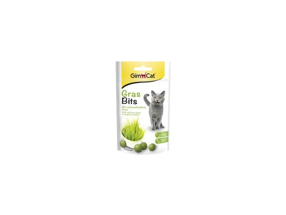 Časově Omezené GimCat Gras Bits tabletky s kočičí trávou 40g