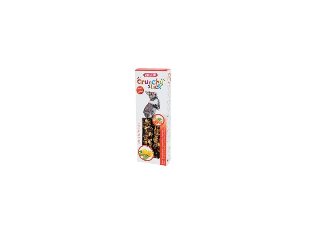 Aktuální Pochoutka CRUNCHY STICK králík mrkev/pampeliška Zolux
