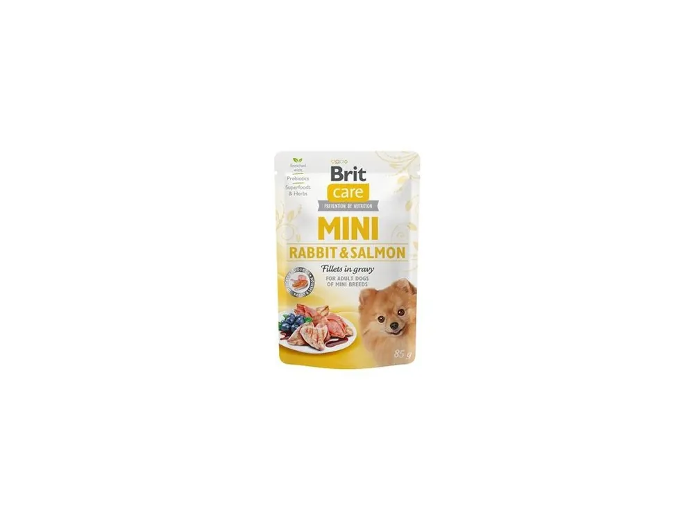 Ověřený Brit Care Dog Mini Rabbit&Salmon fillets in gravy 85g