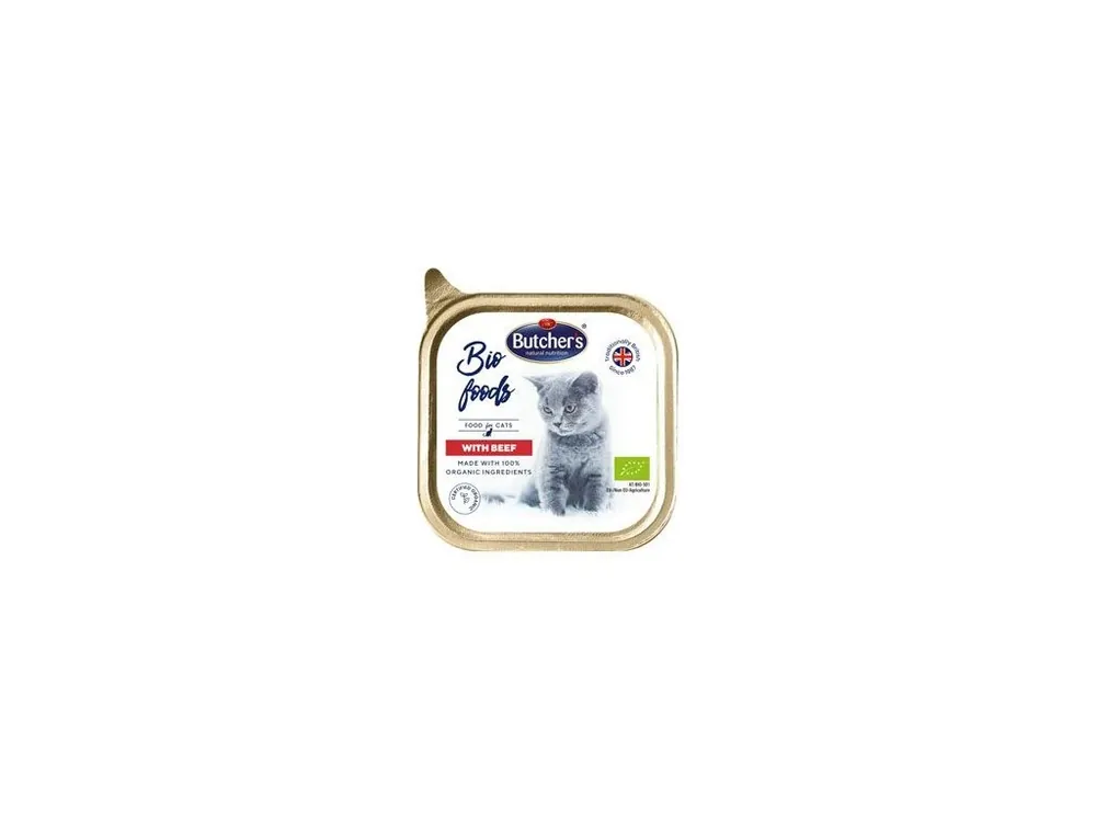 Butcher‘s Cat Bio Foods s hovězím vanička 85g Vysoce Kvalitní