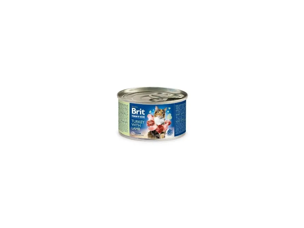 Sezónní Sleva Brit Premium Cat by Nature konz Turkey&Lamb 200g