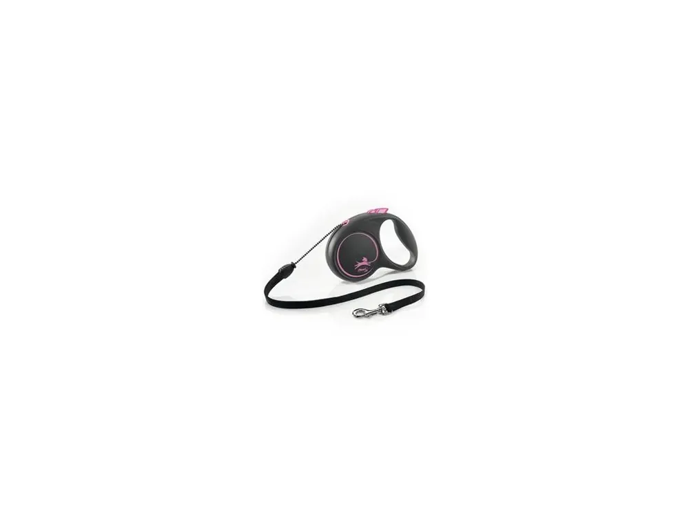 Vodítko FLEXI Black Design M lanko 5m/20kg růžová Finální Výprodej