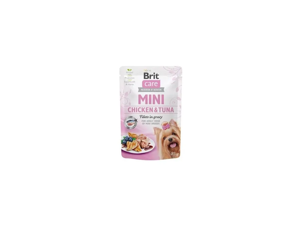 Sezónní Sleva Brit Care Dog Mini Chicken&Tuna fillets in gravy 85g
