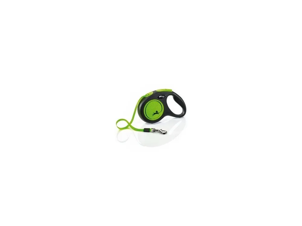 Vodítko FLEXI Neon New M pásek 5m/25kg černá/zelená Poslední Šance