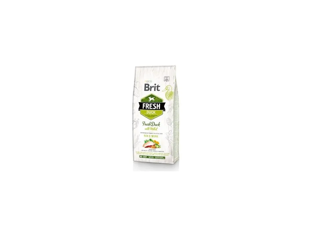 Nejlepší Volba Brit Fresh Dog Duck & Millet Active Run & Work 2,5kg