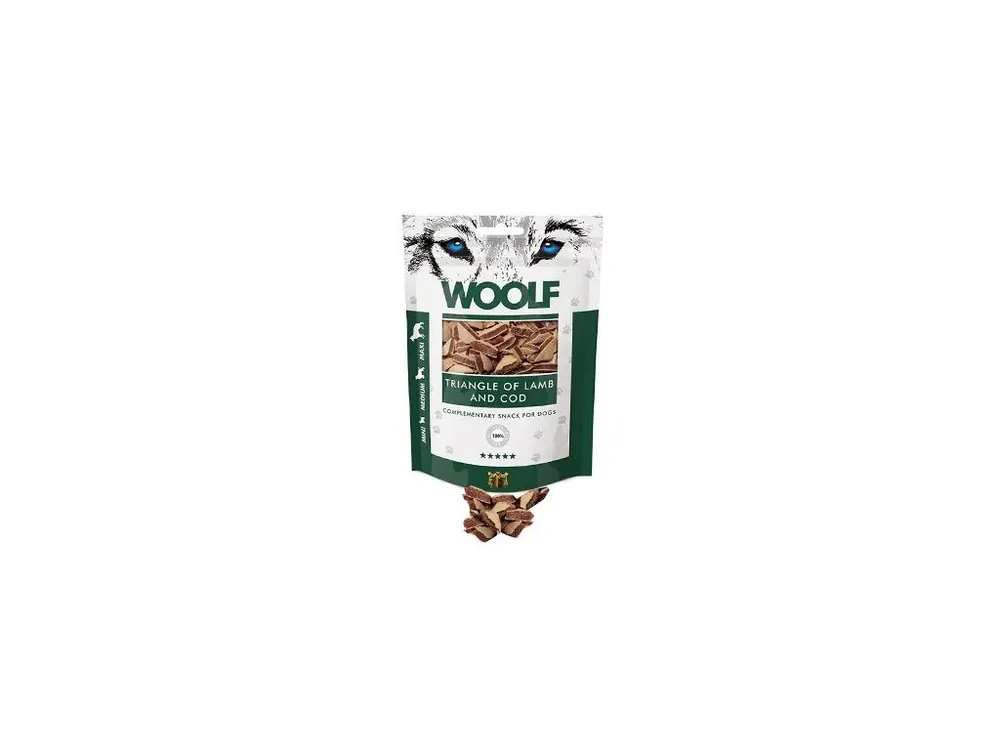 Ověřený WOOLF Classic poch. Triangle of Lamb and Cod 100g