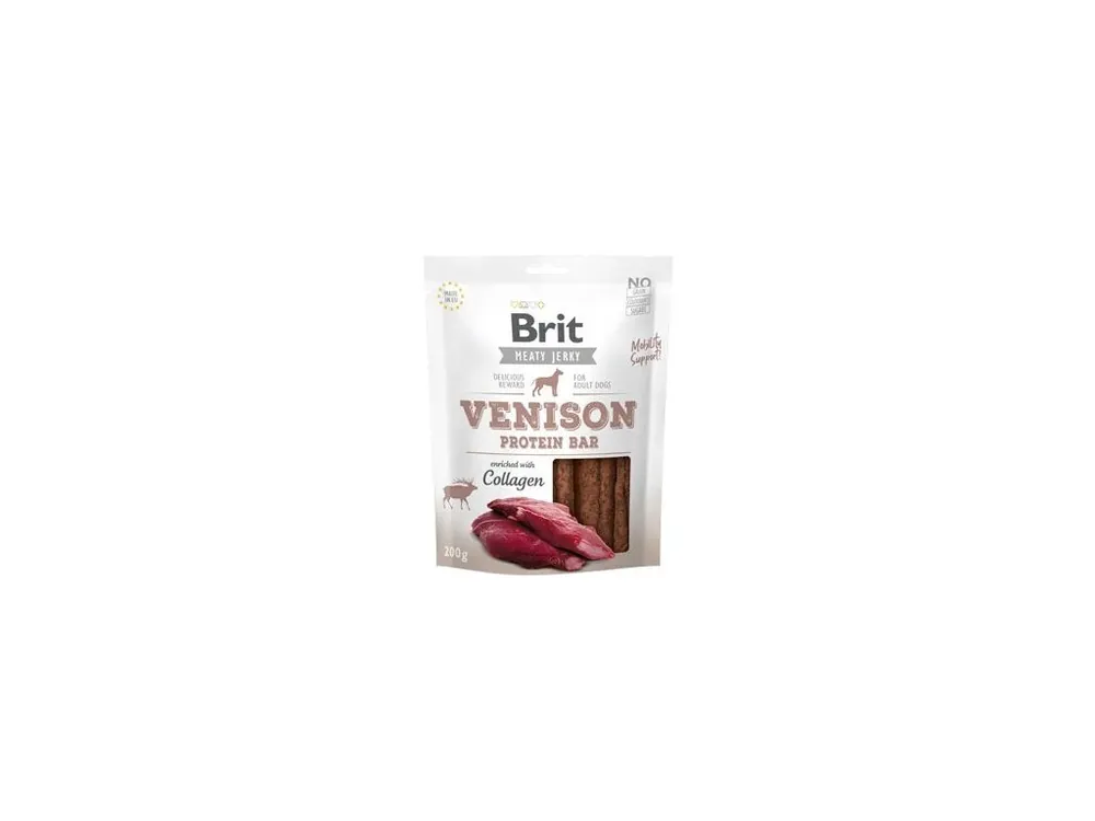 Rychlé Dodání Brit Jerky Venison Protein Bar 200g