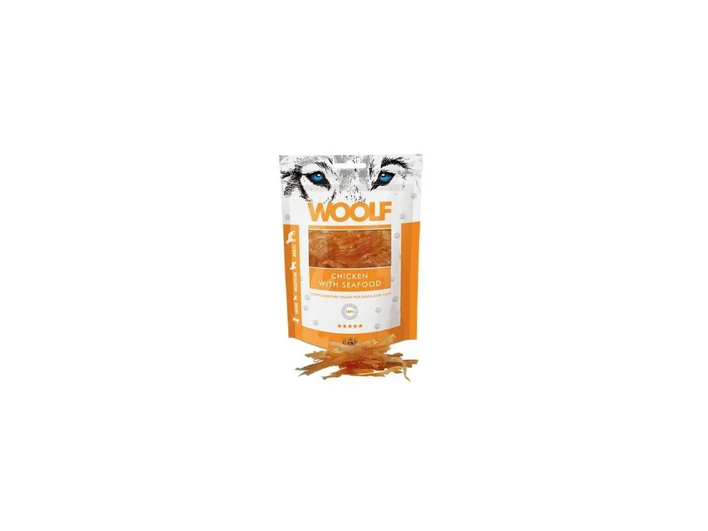 WOOLF Classic poch. Chicken with Seafood 100g Autentický