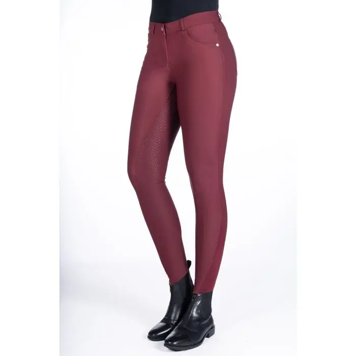 Dámské rajtky HKM Luna fullgrip - Barva VínováVelikost 44 Akční Nabídka