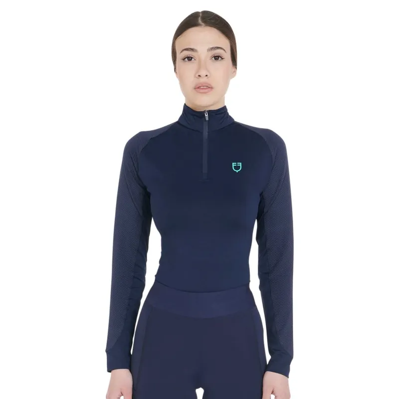 Ihned K Objednání Dámská funkční mikina EQUESTRO - Barva navy/tyrkysováVelikost XS