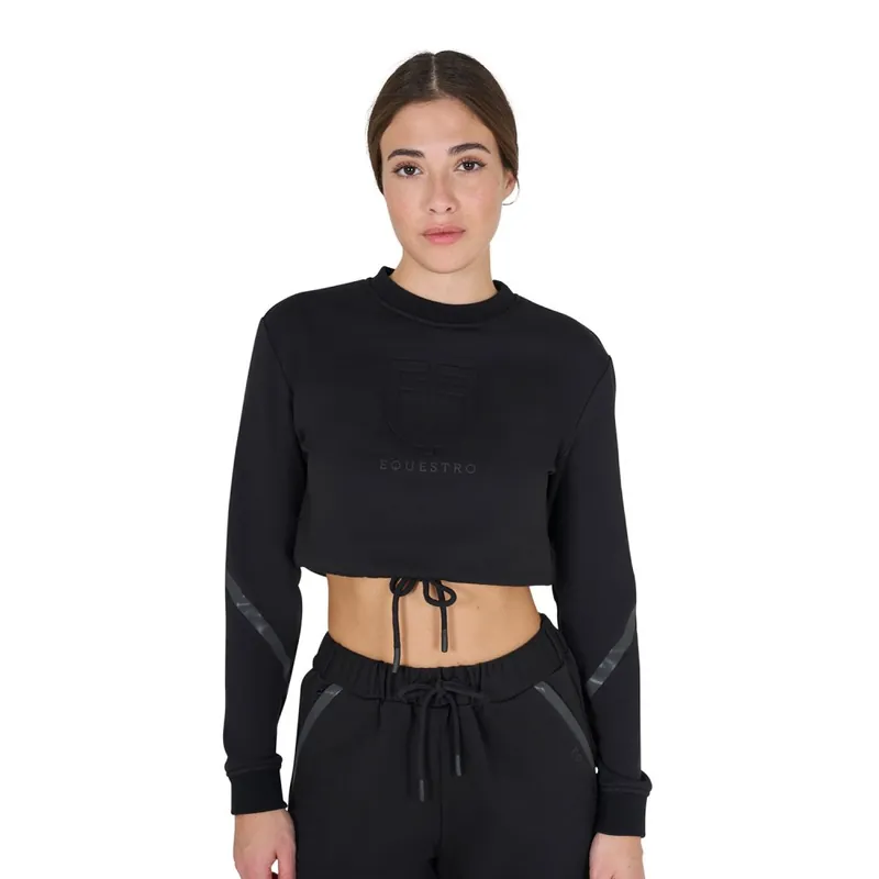 Nejlepší Volba Dámská mikina Equestro CropTop - Barva černá Velikost XS